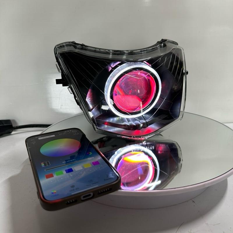 Pha Đèn Wave Độ Bi E11+Mắt Quỷ Đổi Màu Công Xuất 70w + Trợ Tâm Pha Bảo Hành 12 Tháng Tặng Kèm Dây Nguồn Bi