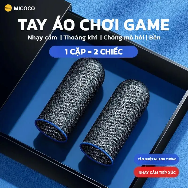 Bao tay chơi game, Thích hợp cho bất kỳ trò chơi, Tay áo ngón tay thoáng khí, Đầu ngón tay chống trượt, Làm bằng sợi bạc 0