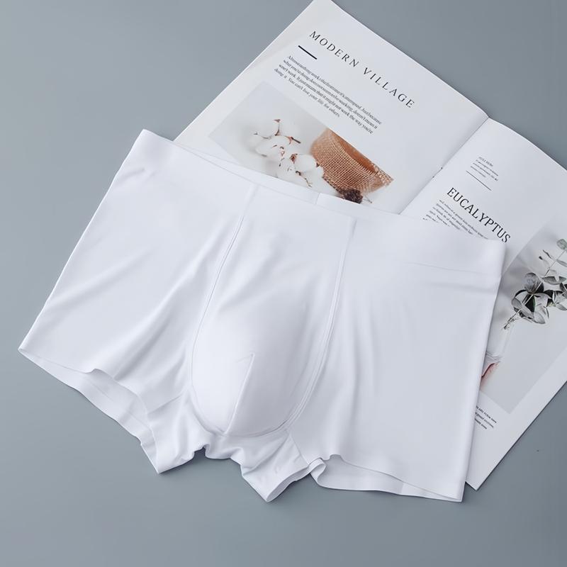 Quần Boxer Nam Màu Trắng Liền Mạch Đồ Lót Vô Hình Thoáng Khí Và Hút Ẩm Chống Mùi Công Nghệ Vừa Vặn Thoải Mái