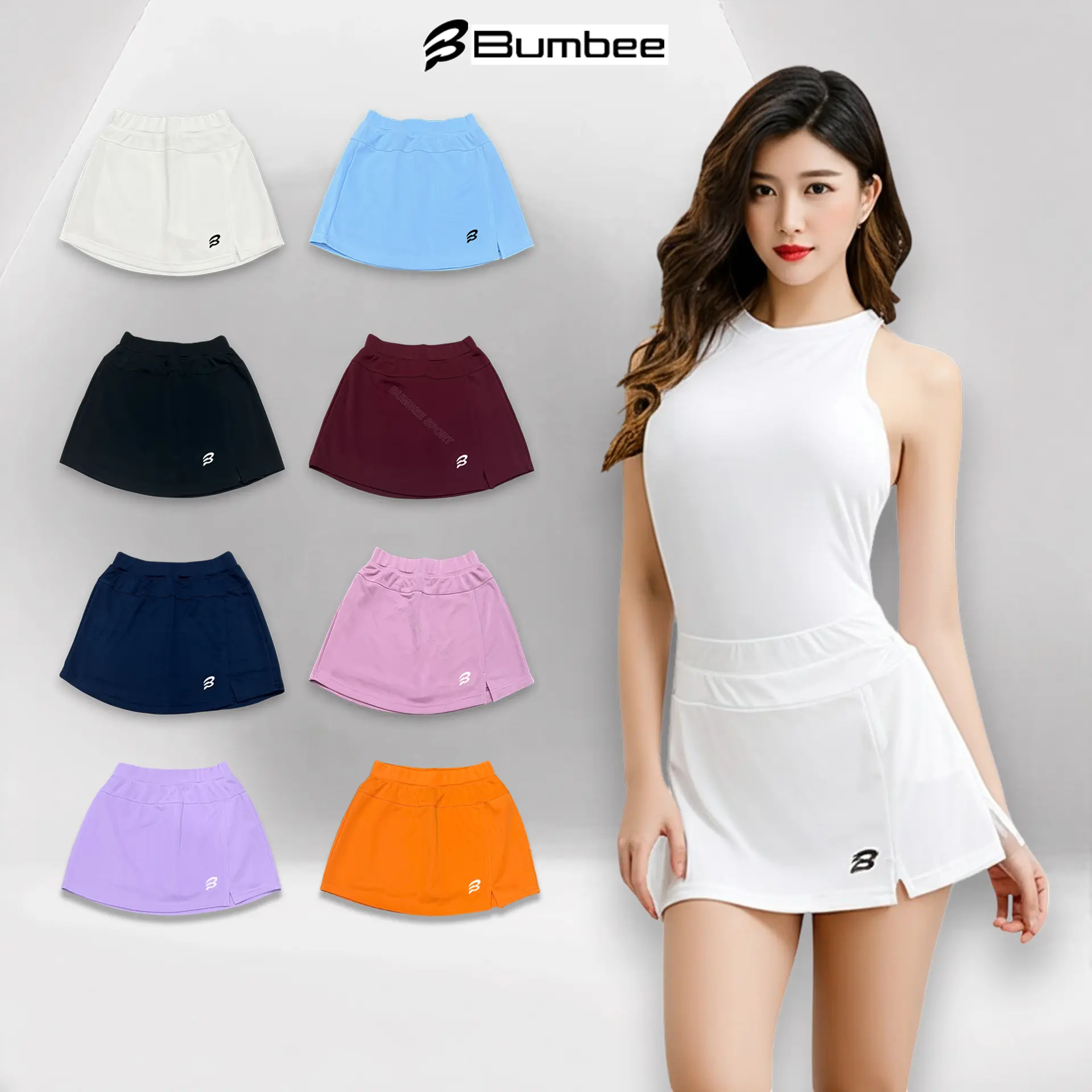 Váy Thể Thao Bumbee, Chân Váy Thể Thao 2 Lớp Dày Dặn Co Giãn 4 Chiều Đủ Size M L XL XXL