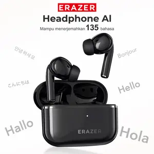 ERAZER XT89 Pro AI Translation Wireless Earphone TWS Mini Headset V5.4 Noise Reduce Music Game Headphone Support 135 Languages Real Time Bluetooth Translation