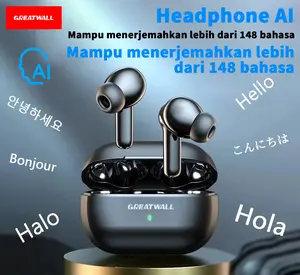 xctopest Greatwall AI NEW TWS Bluetooth V5.0 Earphone Headphone Tahan Lama Suara Bass Dalam Stereo Dengan Kontrol Sentuh Earbud Olahraga
