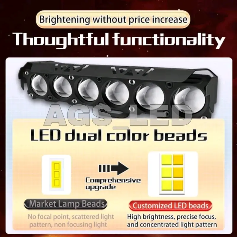 LAMPU SOROT SQL 6 LED PRO SUPER TERANG LASER LED CAHAYA KUNING PUTIH/LAMPU SOROT MOTOR DAN MOBIL SQL 6 LED PRO 6