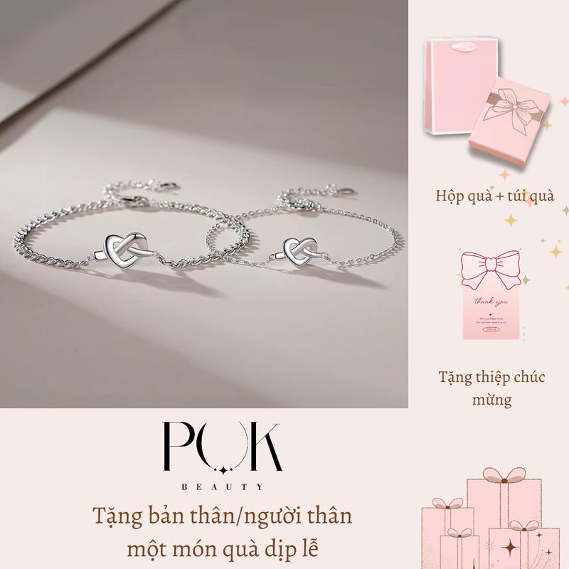 Vòng Tay Cặp Đôi, Thiết Kế Nút Thắt Tình Yêu, Tình Yêu Vĩnh Cửu, Vòng Tay Cặp Đôi Lãng Mạn, Làm Bằng Thép Titan Không Gỉ, Thời Trang Và Đơn Giản, Phụ Kiện Cặp Đôi, Thích Hợp Cho Bạn Gái Và Bạn Gái, Đi Kèm Với Hộp Quà Tặng, Một Cặp Đi Kèm Với Hộp Quà