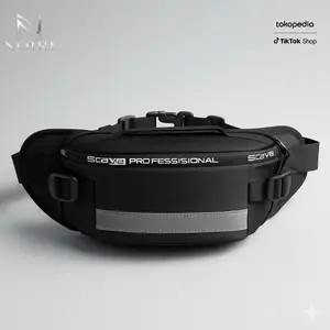 Tas Pinggang Multifungsi Hitam Elegan Slingbag - Tas Selempang Pria Premium Terbaru Waistbag AS