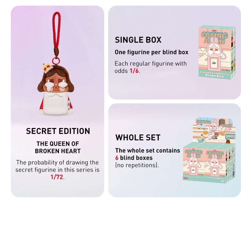 Product Introduction of POP MART CRYBABY Crying Again Series-Card Holder Blind Box CRYBABY Tear Factory Series Plush Card Cover Blind Box Trendy Crying Baby Accessories Gift Toys Salary card 5