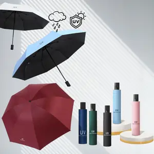 Payung Lipat Manual Anti UV / Payung Tabir Surya Panas Hujan Free Pouch / Folding Umbrella