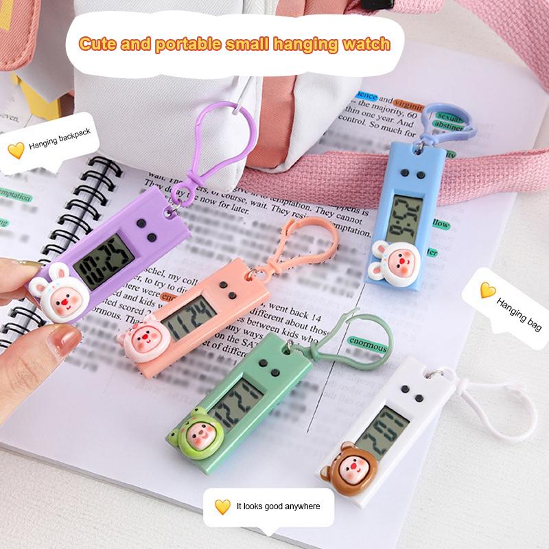 Đồng hồ bỏ túi điện tử dễ thương hình hoạt hình, đồng hồ mini dành cho học sinh.