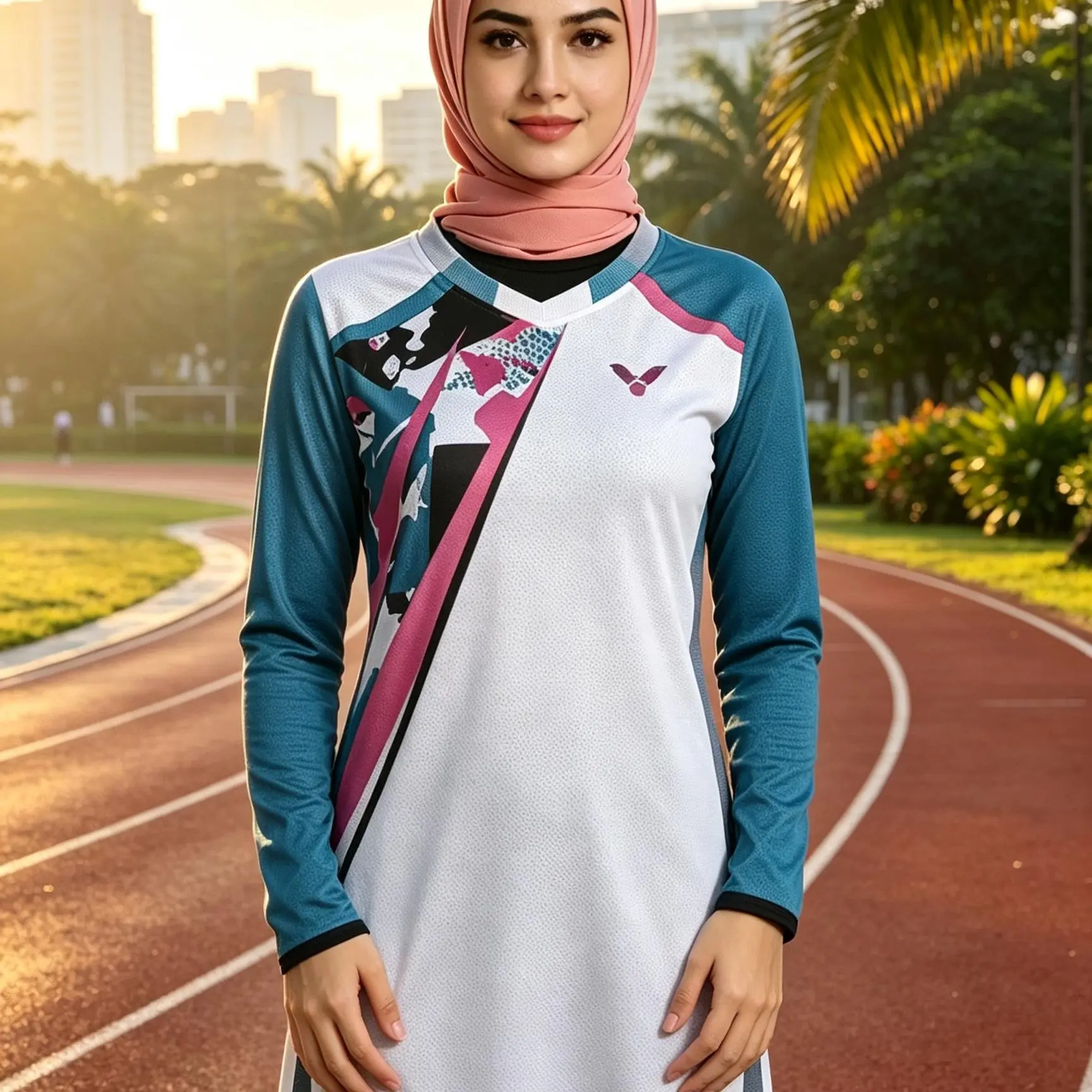 CITROTEESS DRYFIT TERBARU FULL PRINTING Atasan Olahraga Lari Muslimah Lengan Panjang Bahan Jaring Bernapas Cepat Kering Ukuran XS-5XL - Kain