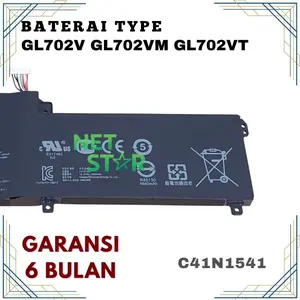 BATERAI BATRE FOR TYPE GL702 SERIES C41N1541 4ICP4/59/134 15.2V 76Wh - NSTAR
