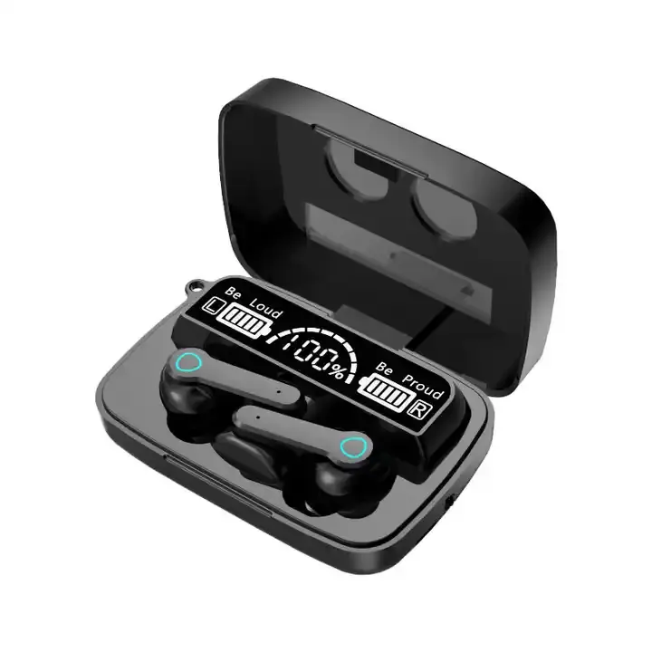 Fon Telinga Tanpa Wayar, TWSM19, Fon Kepala Bluetooth 5.1, Disesuaikan dengan Aplikasi EQ, Reka Bentuk Ergonomik, SarungPengecasan Wayarles, Kalis AirIPX8, Bunyi Dalam Telinga, SetKepala,  without mic white- upgrades fon telinga & Earbuds Audio Headphone