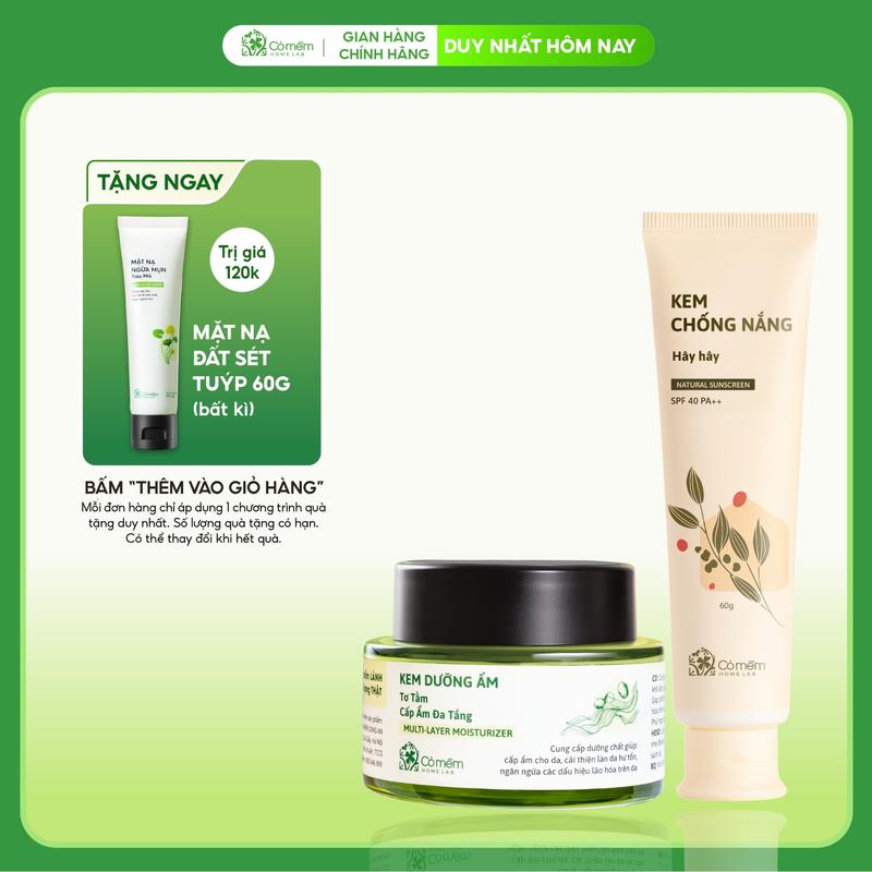 Combo Skincare Dưỡng Da Kem Chống Nắng Hây Hây Và Kem Dưỡng Ẩm Tơ Tằm Cấp Ẩm…