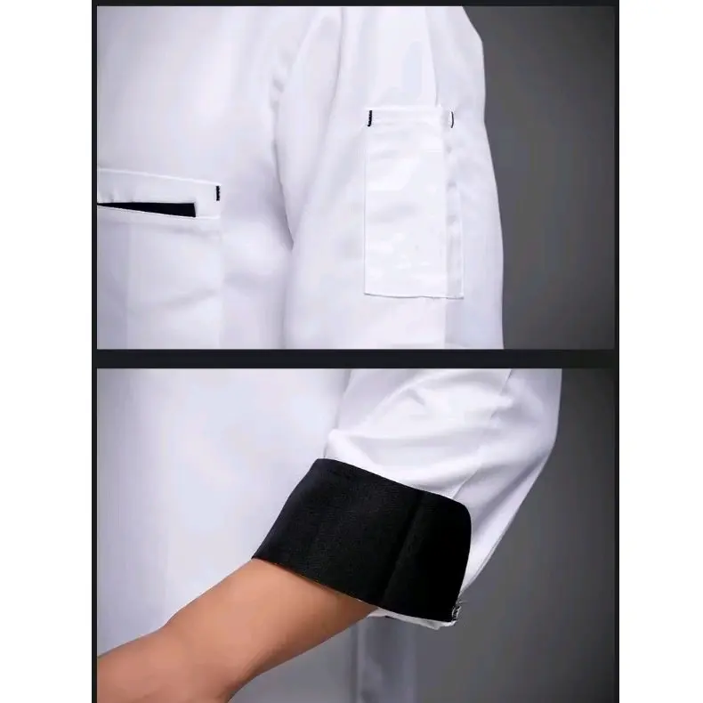 Jaket Koki Seragam Chef Baju Koki Unisex Pekerja Restoran 2