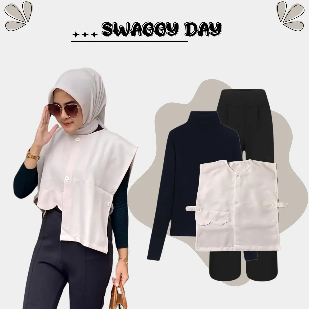 Setelan Wanita One Set Kekinian Terbaru - Rompi Vest Asimetris + Celana Scuba Premium OOTD Kece |RD084|