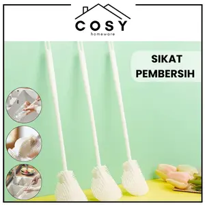 COSY Sikat Pembersih Botol Minum Silikon Gagang Panjang / Sikat Botol Kualitas Bagus Foodgrade Kuat Kokoh / Sikat Pembersih Botol Silikon Lentur