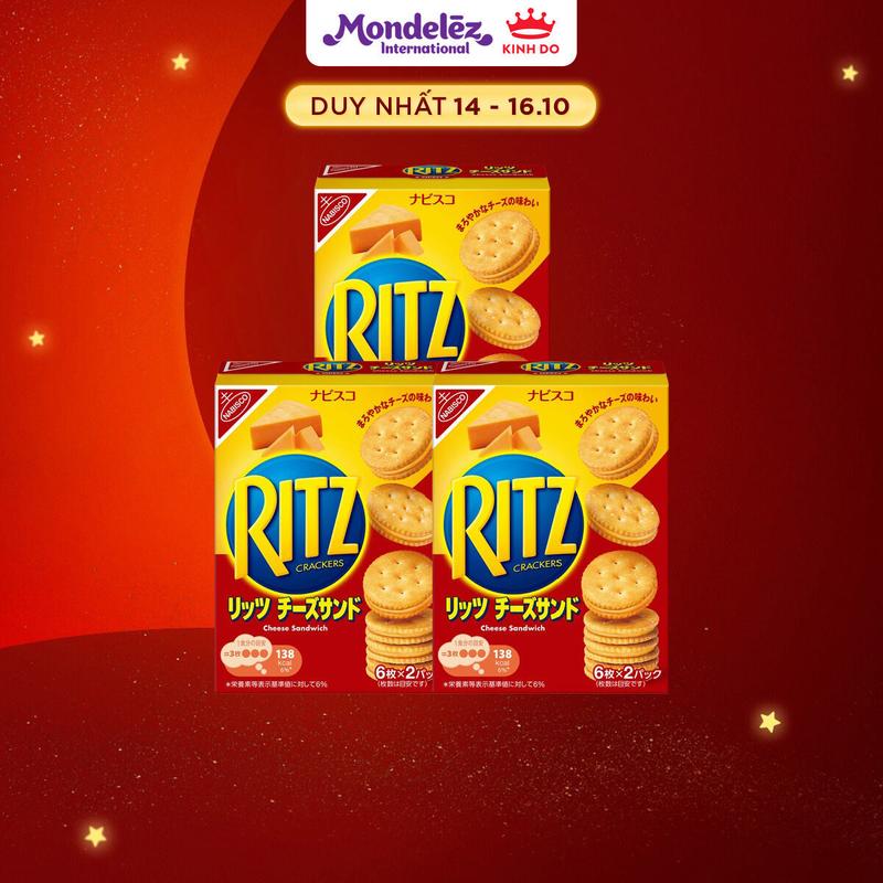 Combo 3 Hộp Bánh Quy Ritz Kẹp Kem Phô Mai 106g/Bánh Quy Mặn Ritz 247g