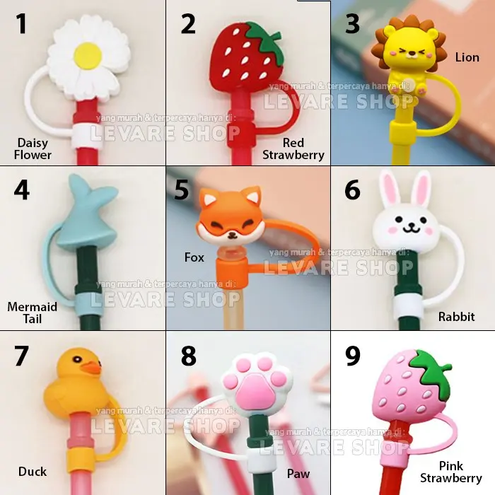 HOT PROMO TUTUP SEDOTAN SILIKON KARAKTER LUCU MELINDUNGI DARI DEBU ANTI DROPLET F9