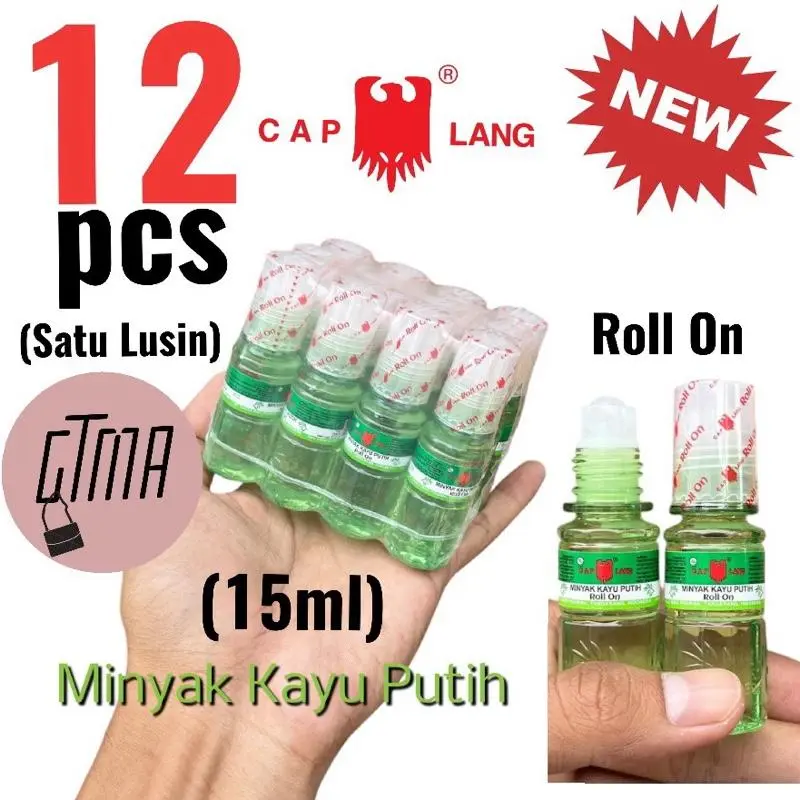 12pcs Roll On Minyak Kayu Putih Cap Lang 15ml (1 Lunsin)
