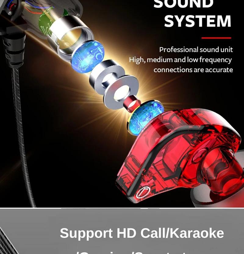 S2000 olahraga headset kabel gantung earphone HiFi Heavy Bass headphone tipe-c / 3.5mm antarmuka kabel Earbuds