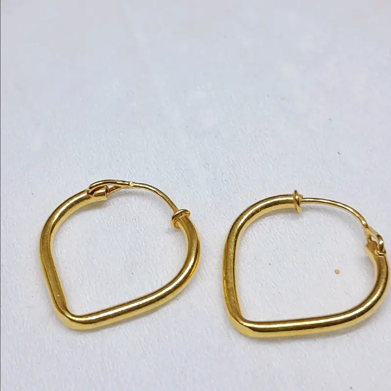 Anting Ring polos segi 0.5 gram emas muda 2