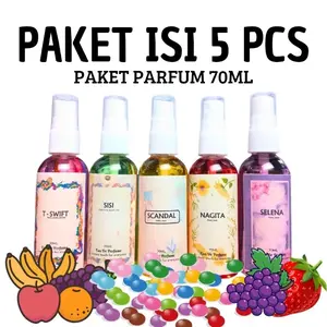 ( TERLARIS ) Parfum isi 5 pcs pria wanita isi 70 ml wangi tahan lama termurah bisa cod