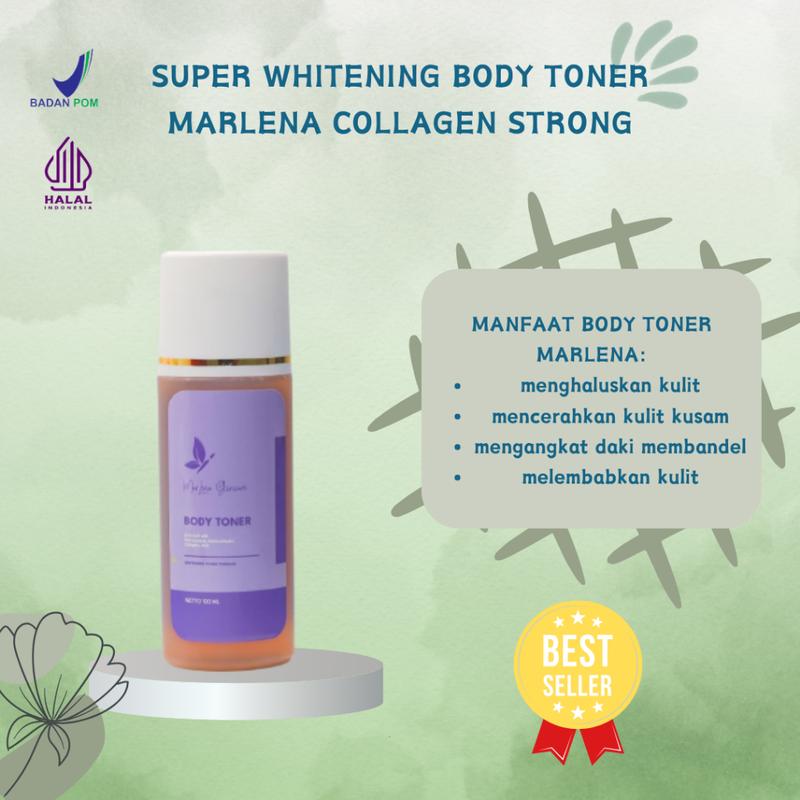 TONER BADAN MARLENA isi 2 BOTOL FREE KAPAS Melembutkan UNTUK BADAN  Mencerahkan Tubuh Niacinamide Kotoran Memutihkan Memudarkan 2