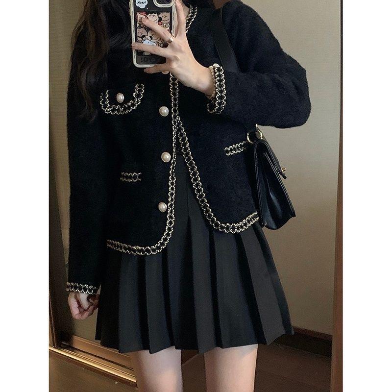 2 KIỂU Áo khoác cardigan dạ lông thỏ cúc ngọc áo len phong cách tiểu thư sang chảnh áo kiểu nữ