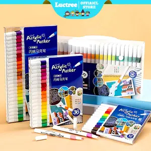 【Luctree】Acrylic Marker Set Spidol Akrilik DIY Painting Spidol - 12/24/36/48/60/80/96 Warna - Alat Tulis