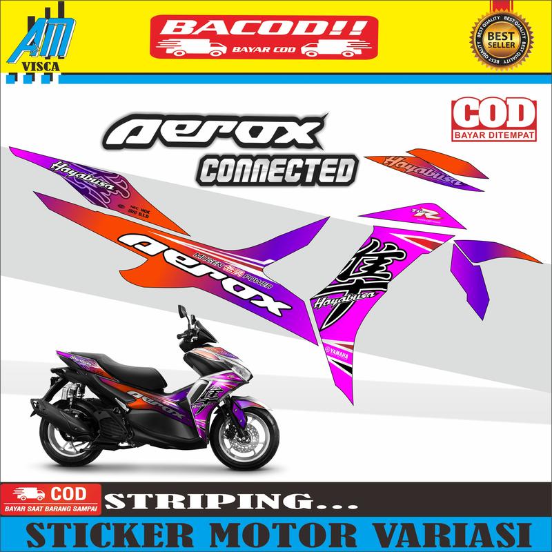 Promo Striping Stiker Motor Aerox Connected New Stiker Variasi Motif Bunglon Motorcycle 6
