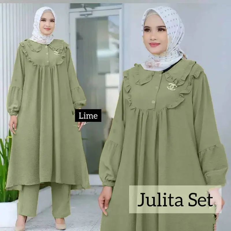 Pakaian Wanita Setelan Cringkle Airflow Julita Set Model Elegan Terbaru 3