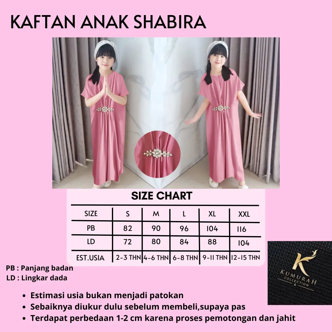 KAFTAN ANAK PEREMPUAN SHABIRA TERBARU 2023 3 SAMPAI 12 TAHUN FIT S M L XL XXL KAFTAN LEBARAN KEKINIAN BISA BAYAR DITEMPAT(COD) Ceruty Muslim Wanita Baju Gamis Simple Dress Syari