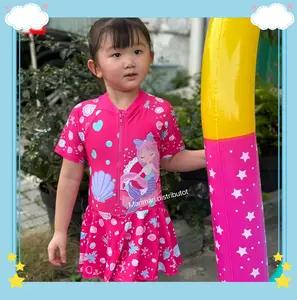 12255 Baju Renang Anak/cewek/perempuan/rok/lengan pendek/jumsuit/celana pendek/pink/motif