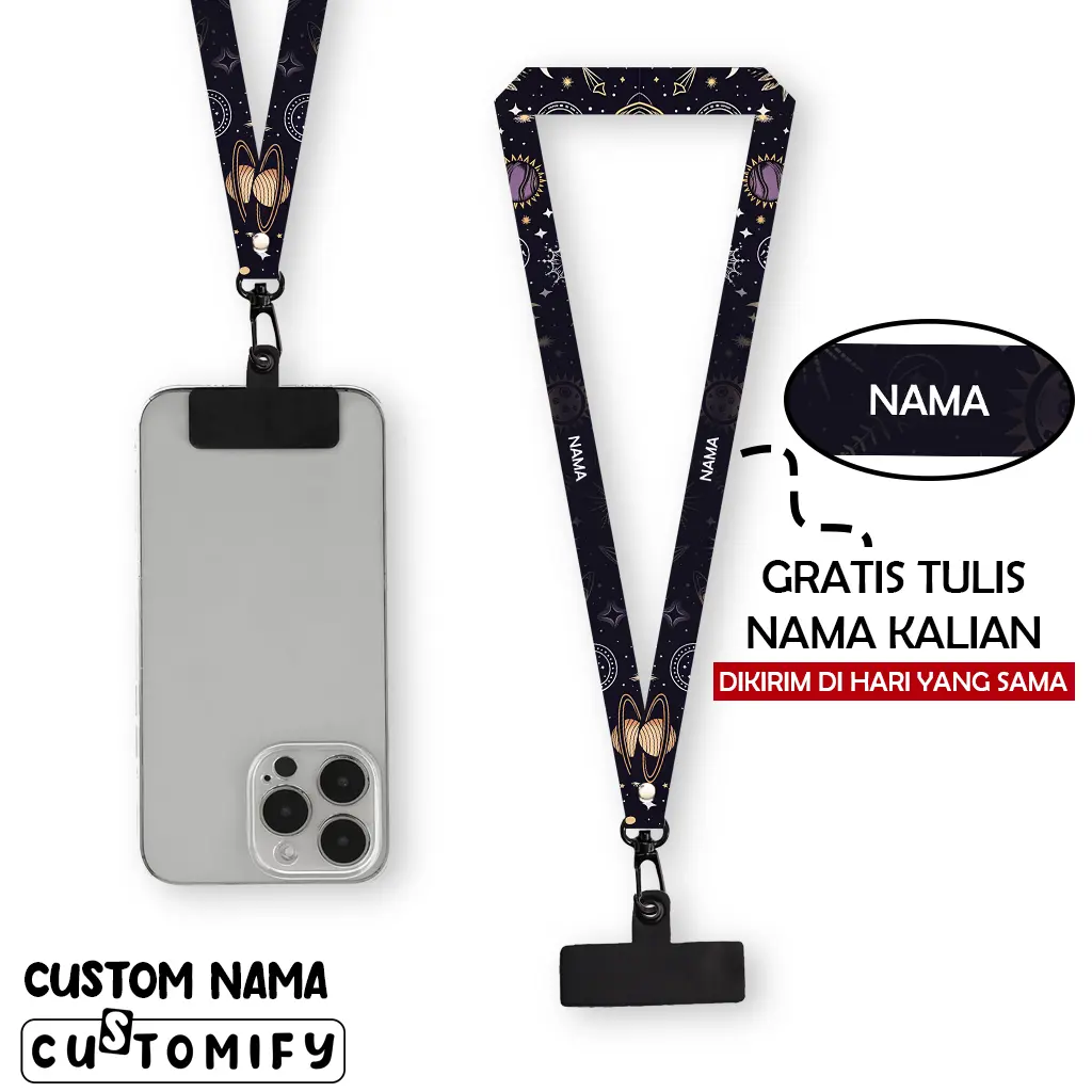 Lanyard Custom Nama Tali Gantungan Nametag 1,5 cm Printing 2 Sisi Design 75 - Customify