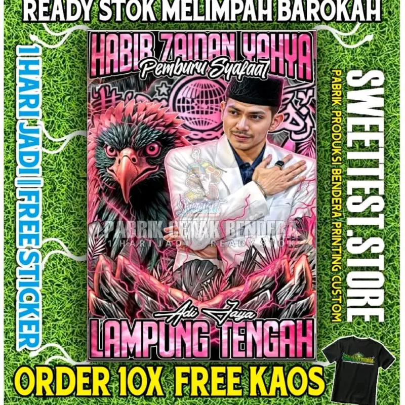 1 HARI JADI TERLARIS + DESAIN MAFIA SHOLAWAT TERBARU, BENDERA NU, BENDERA SYEKHERMANIA, IJO DAUN STORE, BENDERA BESAR MURAH Spanduk 1
