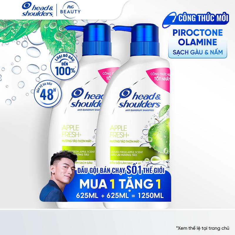 [ Mua 1 Tặng 1 ]  Dầu Gội HEAD & SHOULDERS Hương Táo Mát Lạnh (625ml + 625ml)