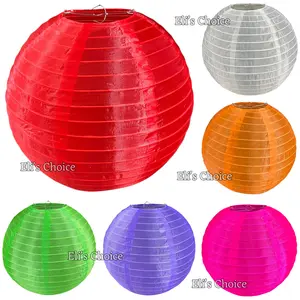 LAMPION KAIN WARNA WARNI TAHAN AIR 30 CM DEKORASI OUTDOOR HIASAN PESTA LAMPION LAMPU TAMAN