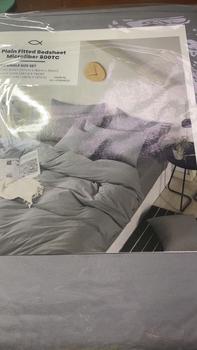 Product Review of Plain Fitted Bedsheet Set with Pillow case & Bolster case 800TC | Super Single Bedsheet | Queen Bedsheet | King Bedsheet from ป**า ** d**a ** 1
