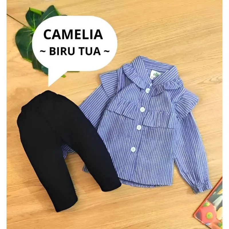 Setelan Baju Anak Perempuan / Baju Bayi Cewek Atasan Lengan Dan Celana Panjang Motif Duck Hat Usia 0-18 Bulan 0