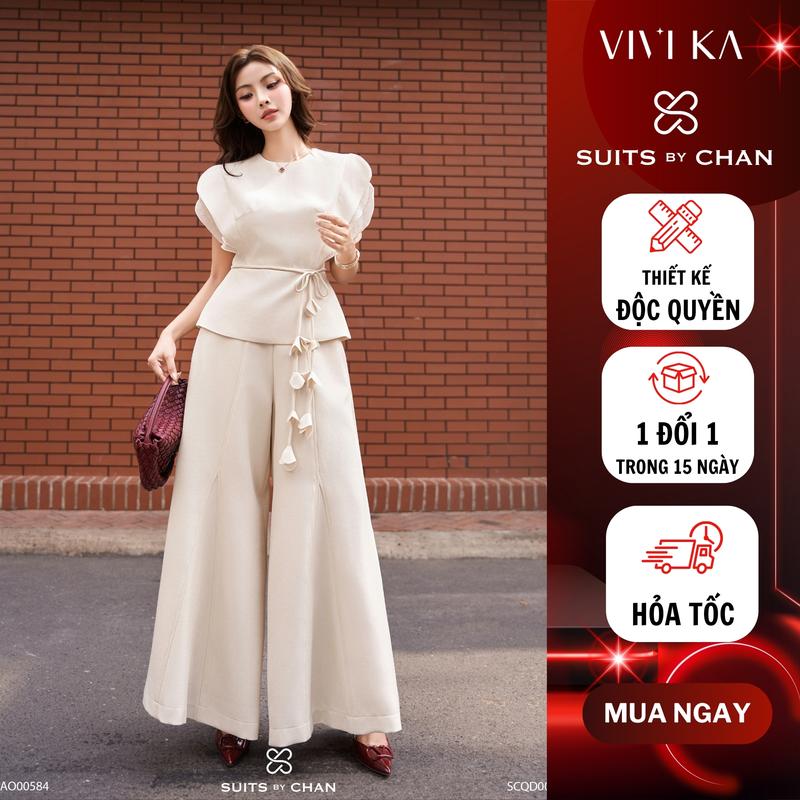  Quần Dài Nữ Marina Pants SUITS BY CHAN quần ống rộng sang trọng nữ tính thanh lịch đi làm dự tiệc đi chơi noel tết 