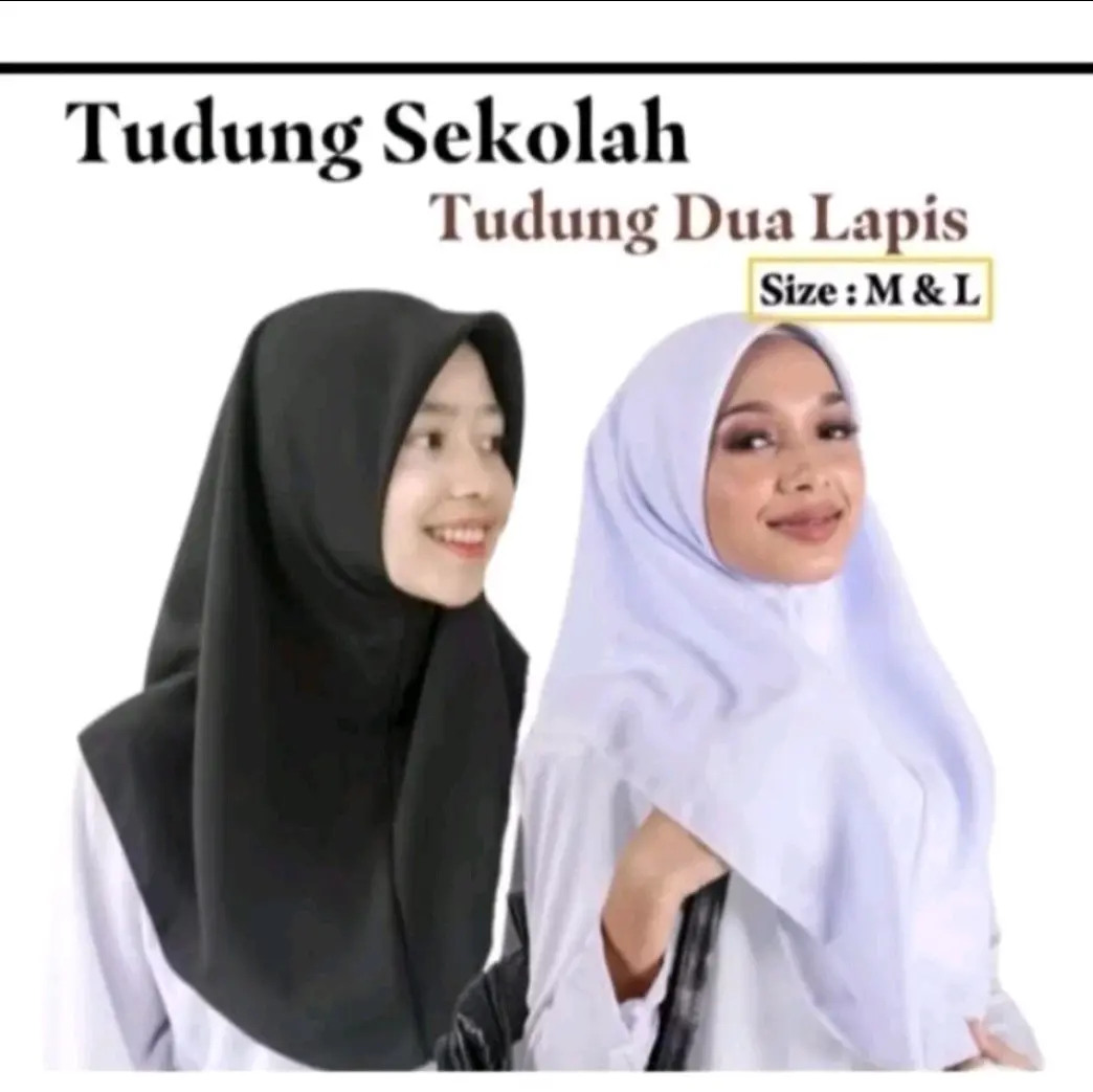 Tudung Sekolah Dua Lapis Kain Koshibo - Pilihan Tepat untuk Pelajar Bergaya - Hijab.kerudung.rabbani.sekolah