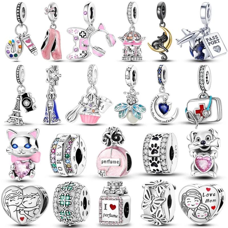 【D】 Hot Sale 925 Silver Charms Beads Fit Original Pan Bracelet Making For Woman…