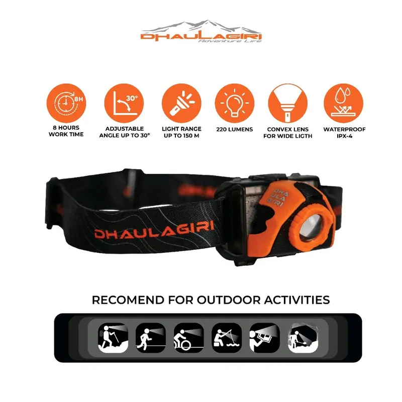 Dhaulagiri Rechargeable Headlamp 617 Senter Kepala waterproof Camping hiking 2