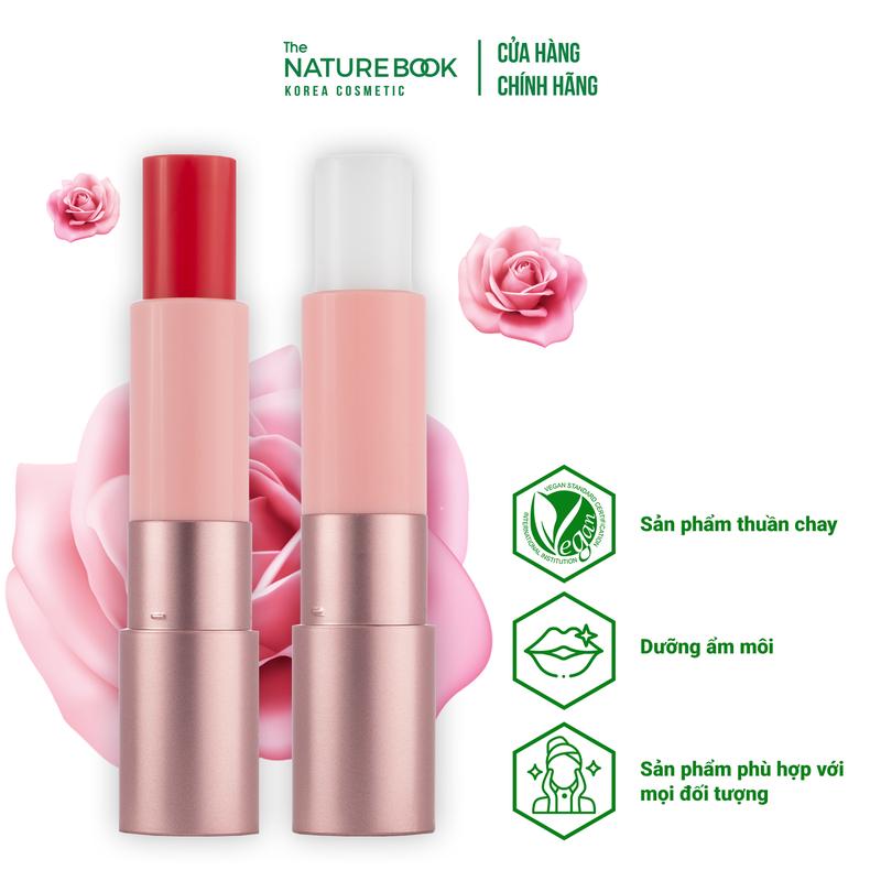 Son Dưỡng Thuần Chay NATURE BOOK MALL Trang Điểm Cosmetic Son Môi Nữ Mỹ Phẩm Women dưỡng Dung Tích 3,5g Chất Son Bóng