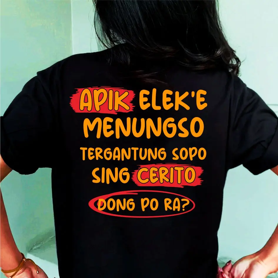 kaos katun apik elek e menungso cotton combed 24s dtf Lembut Nyaman