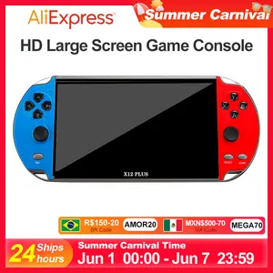 7Inch X12 PLUS HD Screen Handheld Game Console 1000+ Non-repeat Free