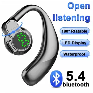 Saury D1 Bone Conduction Wireless Headphones 180 Degree Rotatable Bluetooth Handsfree Ear Hooks Noise Canceling Earphones with Microphone