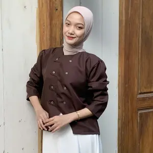 CILILY - Ellona Blouse Atasan Wanita Formal Blazer Kancing Zigzag Asimetris Semiwool