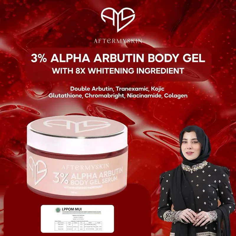 【Ready Siap Kirim】AFTERMYSKIN 3% ALPHA ARBUTIN BODY GEL SERUM NEW FORMULA 200 ml