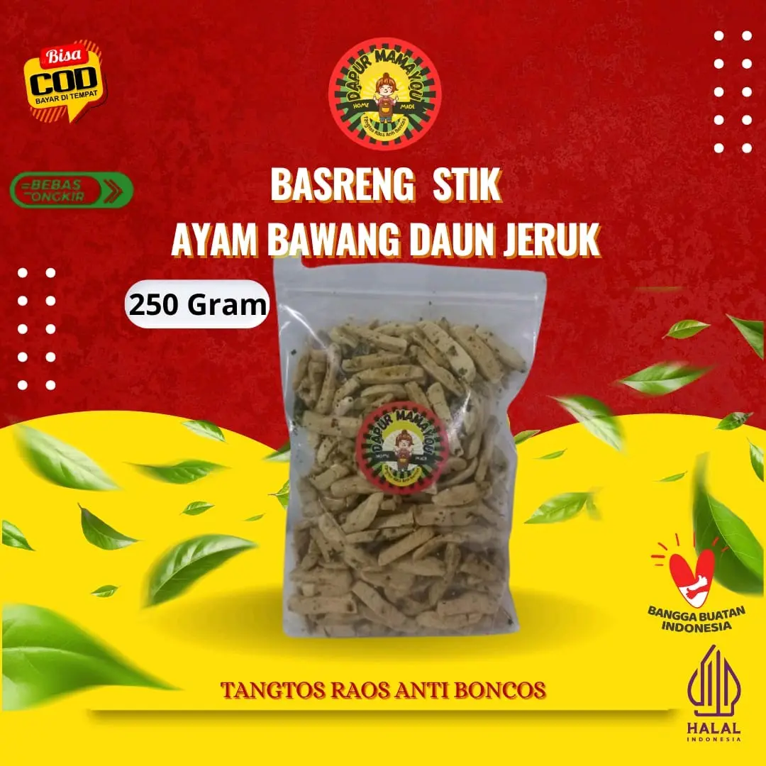 COD - Basreng Stik Original Daun Jeruk 250 Gram ( Mamayou ) Cemilan