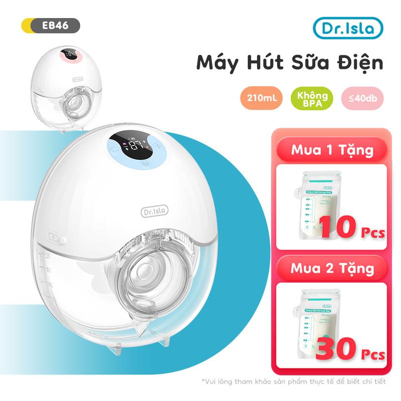 Dr.Isla EB46 Máy Hút Sữa Không Dây Rảnh Tay 4 in 1 Nút Bấm Vật Lý Máy Hút Sữa Đơn Massage Kích Sữa Thông Minh Êm Ái Sạc Pin